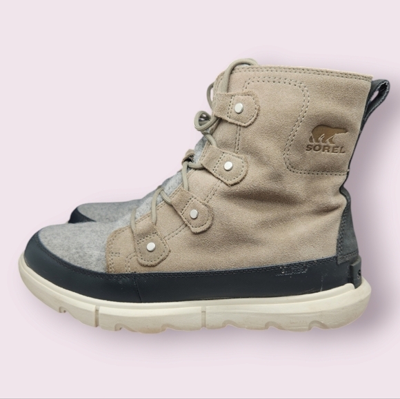 Sorel Explorer Joan II WP Boots Tan Gray Waterproof Women's Size 11 - Picture 1 of 8